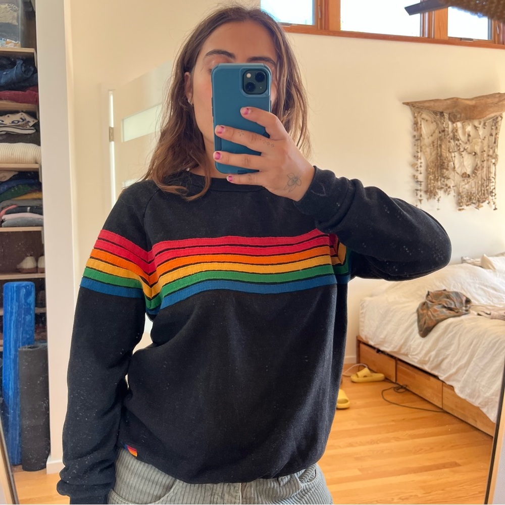 Aviator nation Colorful Striped Women's Sweater